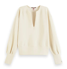 Load image into Gallery viewer, Maison Scotch V-Neck Sweatshirt, Cream
