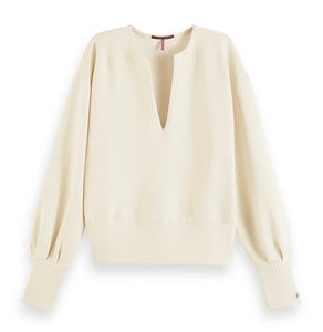 Maison Scotch V-Neck Sweatshirt, Cream