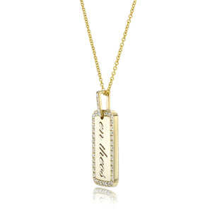 Dru Jewelry 14k Gold Customizable Diamond Tag Pendant