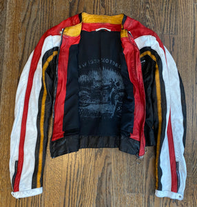 Artico Red Leather Motorcycle Jacket