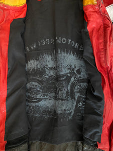 Artico Red Leather Motorcycle Jacket