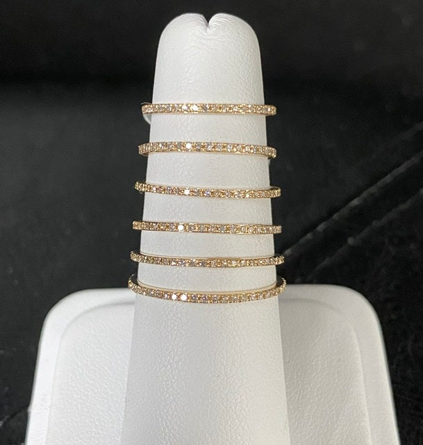 14k Gold & Diamond Simple Stack Rings