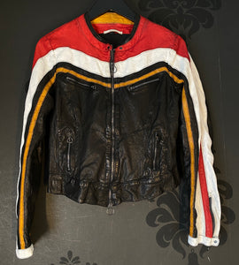 Artico Red Leather Motorcycle Jacket