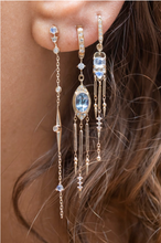 Load image into Gallery viewer, Celine Daoust Moonstone &amp; Diamonds Long Chain Earrings
