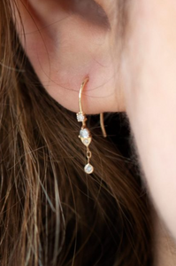 Celine Daoust Constellation Moonstone & Dangling Diamonds Dormeuse Earrings