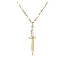 Load image into Gallery viewer, Dru Jewelry 14k Gold/ Diamond Baby Dagger Necklace
