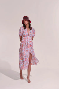 Poupette St. Barth Reine Dress - Pink Aquarelle