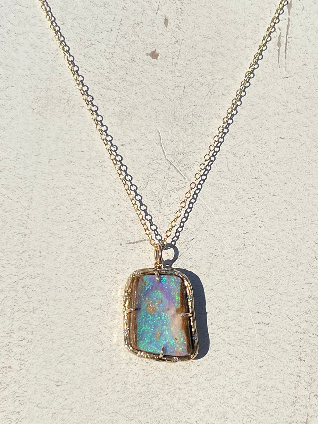 Elisabeth Bell Opal Willow Branch Necklace
