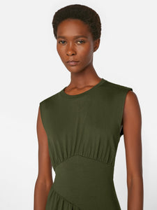Frame Gathered Sleeve Knit Dress - Fatigue