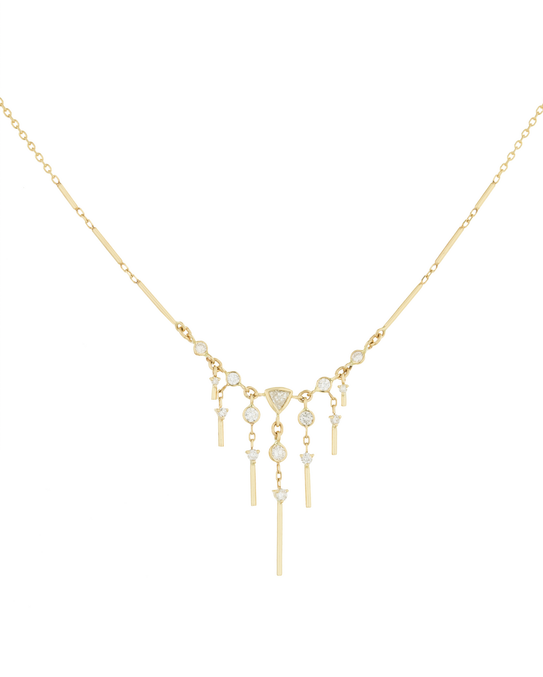 Celine Daoust Dream Maker Triangle & Dangling Diamonds Necklace