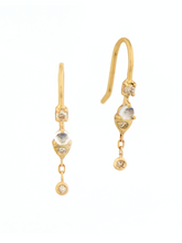 Load image into Gallery viewer, Celine Daoust Moonstone &amp; Diamond Earrings
