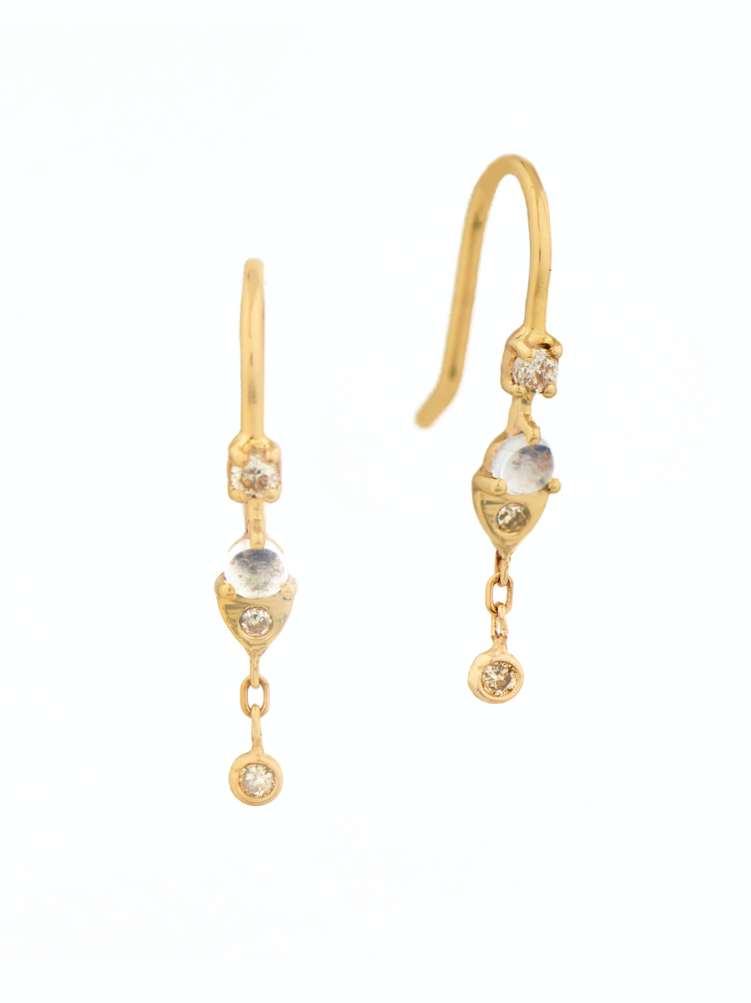 Celine Daoust Moonstone & Diamond Earrings