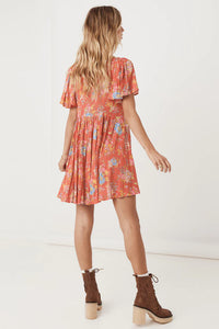 Spell Meadowland Flutter Sleeve Mini Dress