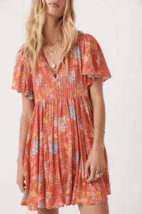 Spell Meadowland Flutter Sleeve Mini Dress