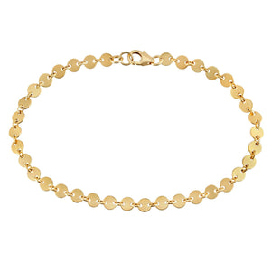 Turquoise & Tobacco Shimmering Disc Chain Bracelet